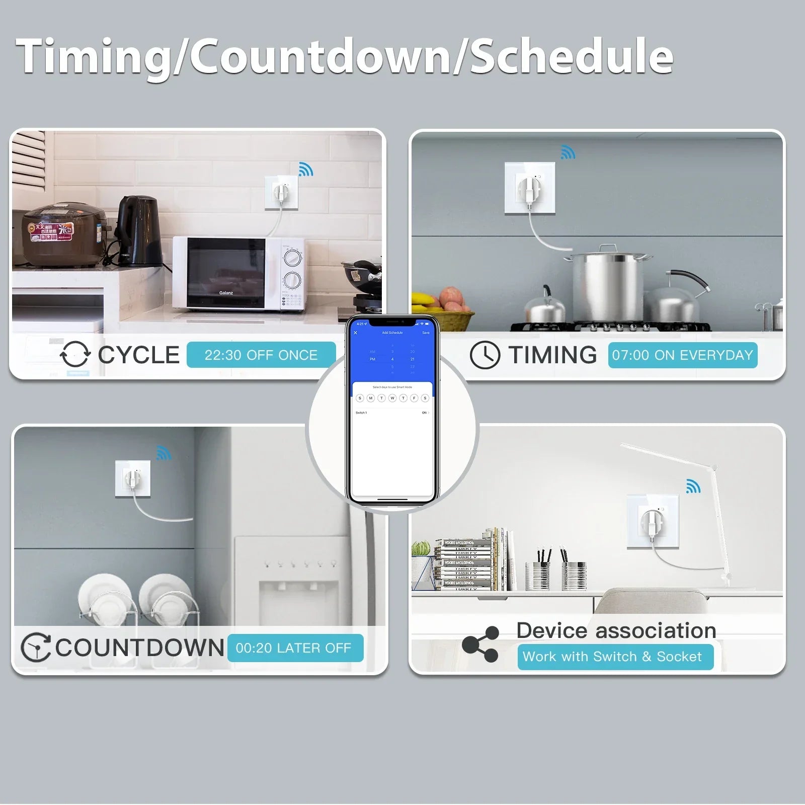 Wifi Wall Socket Timer Home | Smart Adapter Converter - Electronics > Electronics Accessories | Glass Socket (View 3)