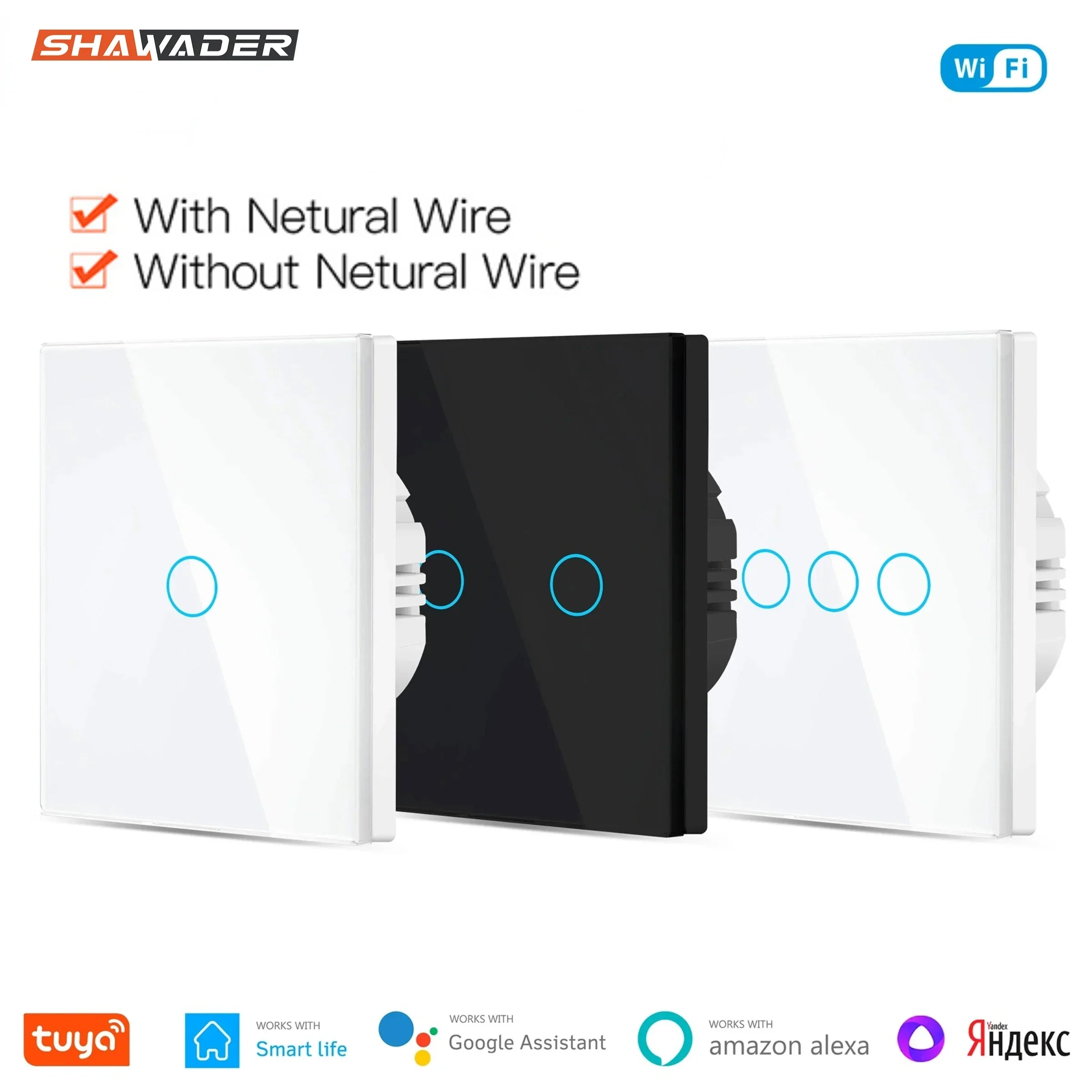 Wifi Light Switch Touch Panel | Glass Smart Kit - Home & Garden > Lighting | Christmas Decor