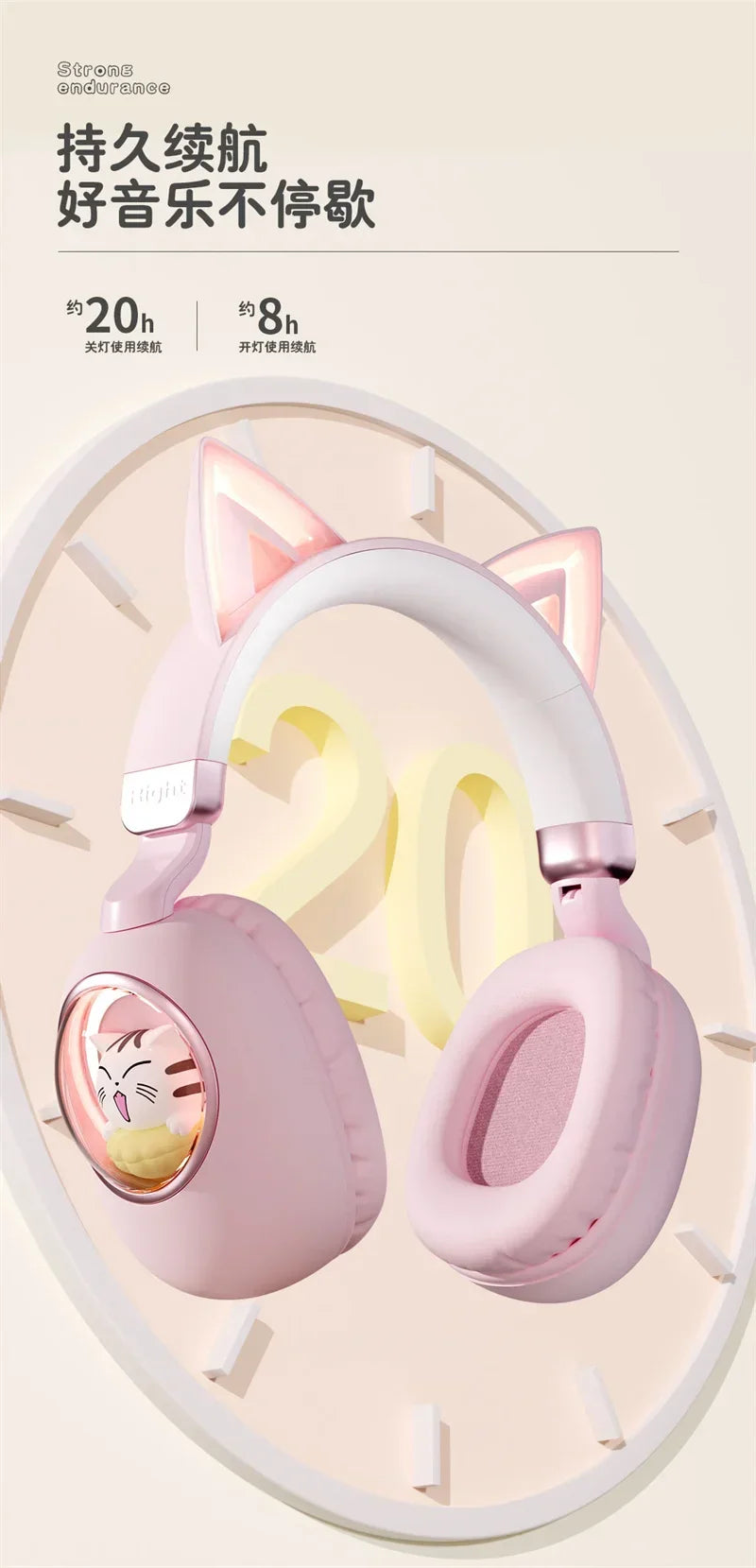 Gw002 Bluetooth Lighting Cat Ear Headphones Mic Cute - Home & Garden > Lighting | Bluetooth Smart (View 12)