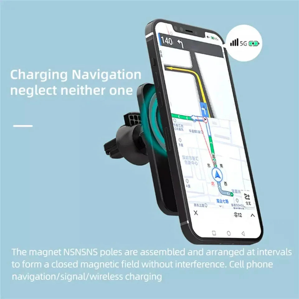 Charger Car Phone Holder | Wireless Magnetic Dock - Electronics > Electronics Accessories | Bluetooth Device (View 4)