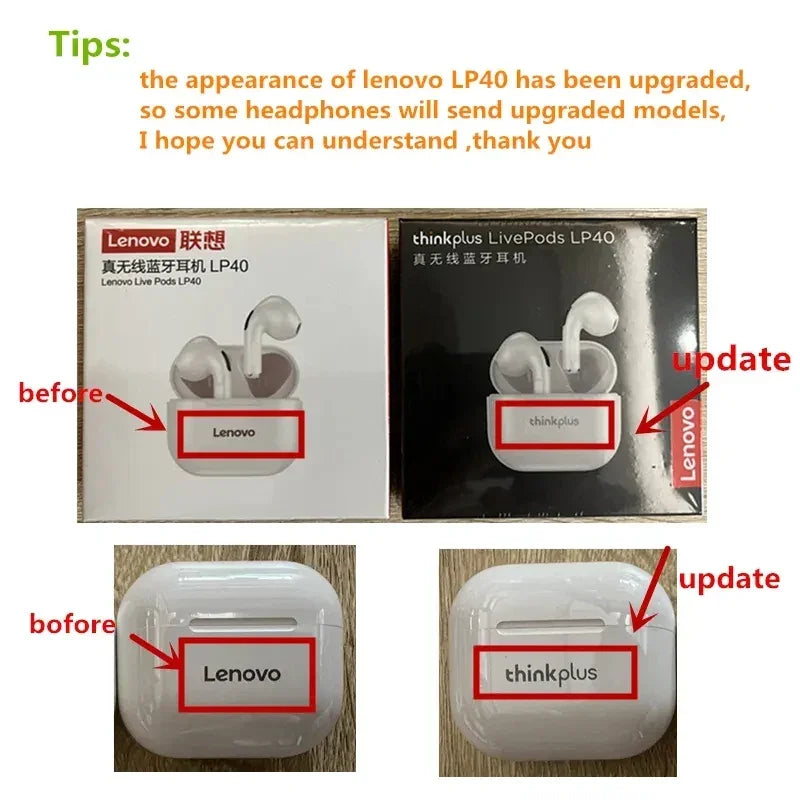 Original Lenovo Lp40 Prolp40 Tws Earphones | Holder - Uncategorized | 4040 Bluetooth (View 8)