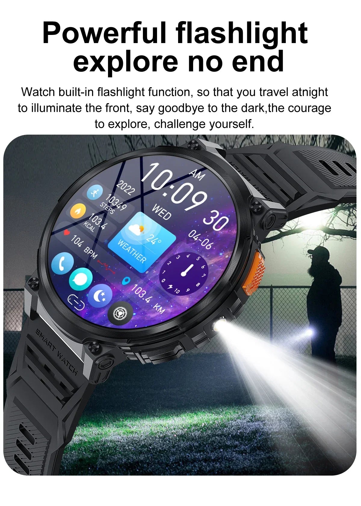 Hd Screen Smartwatch Flashlight | 185 Led Converter - Home & Garden > Lighting | Alloy Bluetooth (View 9)