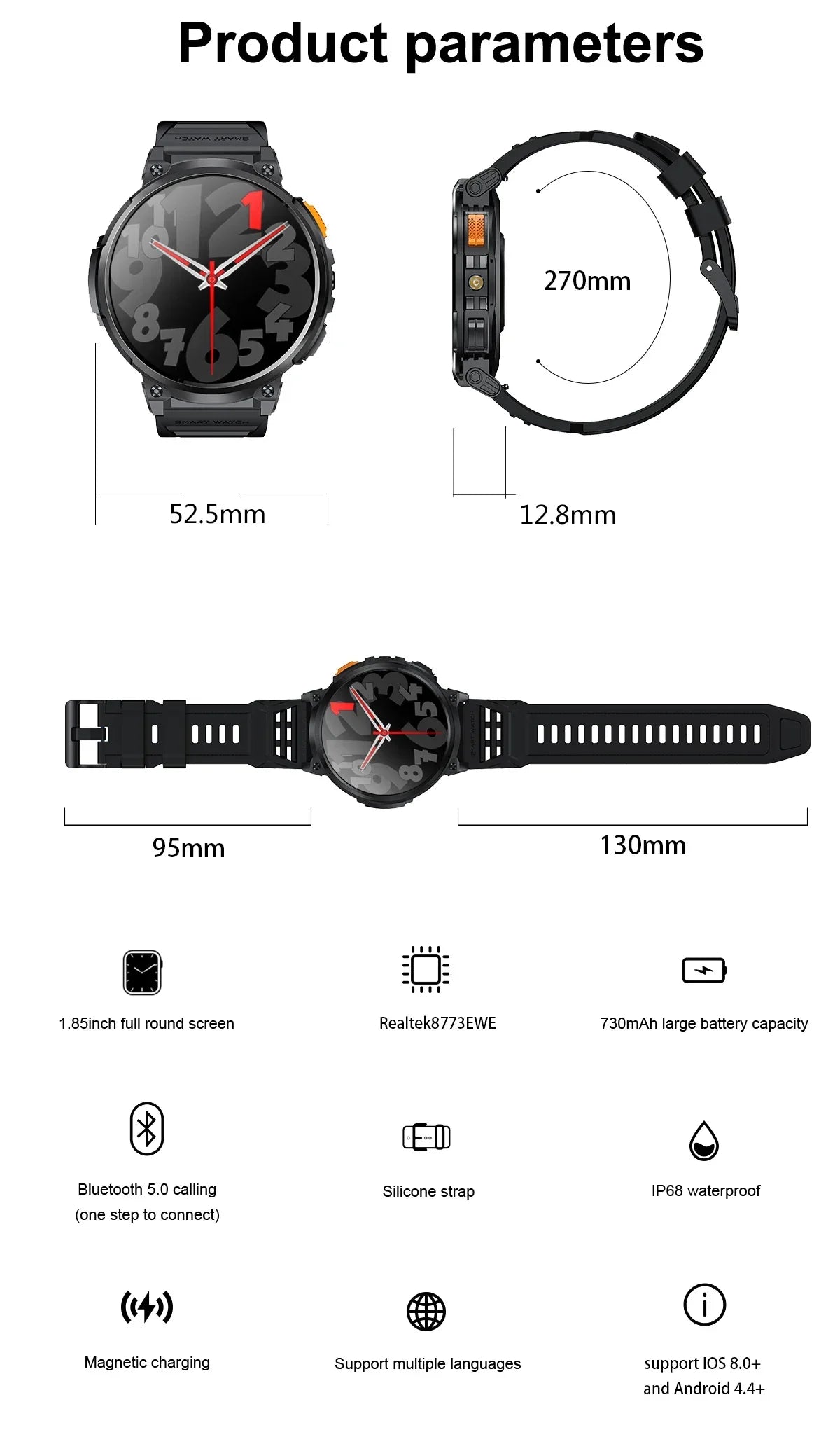 Hd Screen Smartwatch Flashlight | 185 Led Converter - Home & Garden > Lighting | Alloy Bluetooth (View 19)