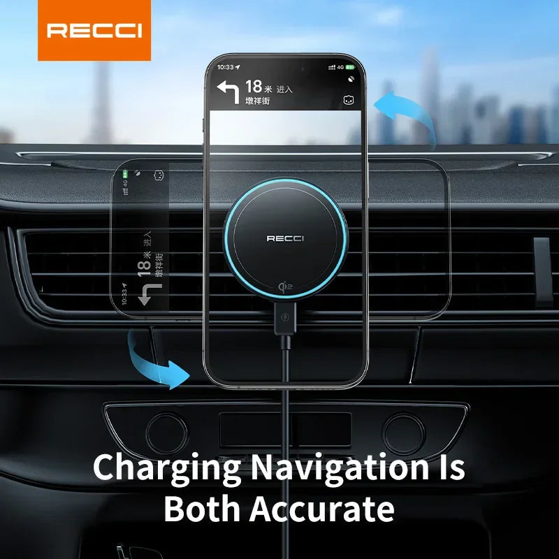 Qi2 Magnetic Wireless Charger Car Phone Holder 15W