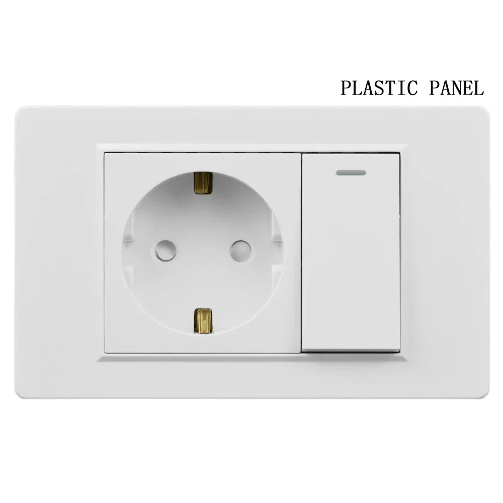 Eu Germany Plug Socket Power Pressure Switch Wall - Uncategorized | Christmas Decorative (View 14)