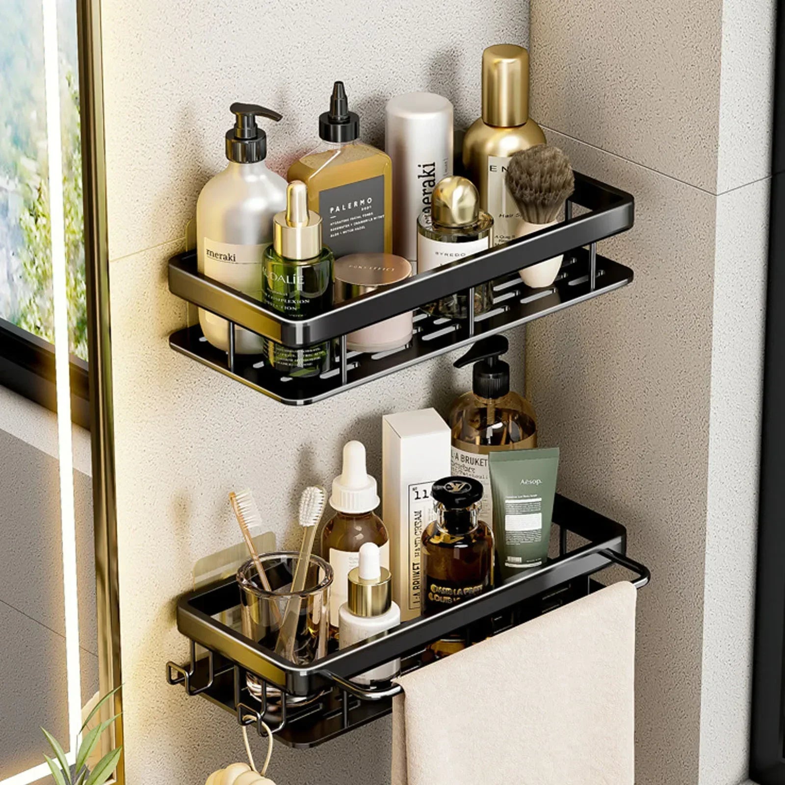 Bathroom Shelf No Drill Wall Mounted Shampoo | Model #3 - Uncategorized | Bathroom Bathroom Shelf (View 2)
