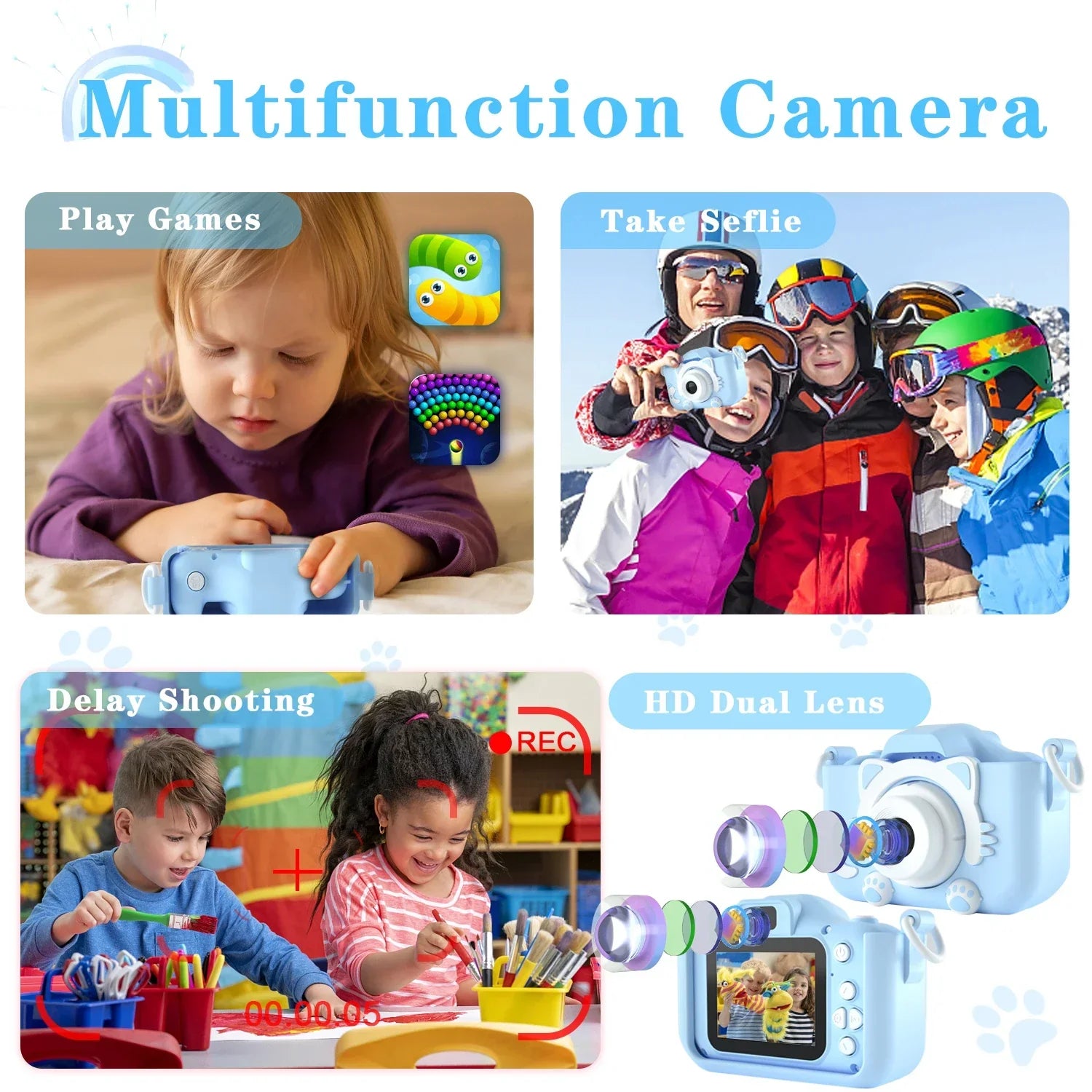Kdis Camera Toys Digital Girls Boys Hd Screen Music - Lens Filters | Accessory Camera (View 8)
