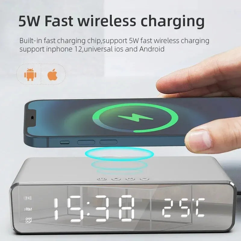 Charger Time Alarm Clock Digital | Wireless Led - Electronics > Power | Bluetooth Smart (View 2)