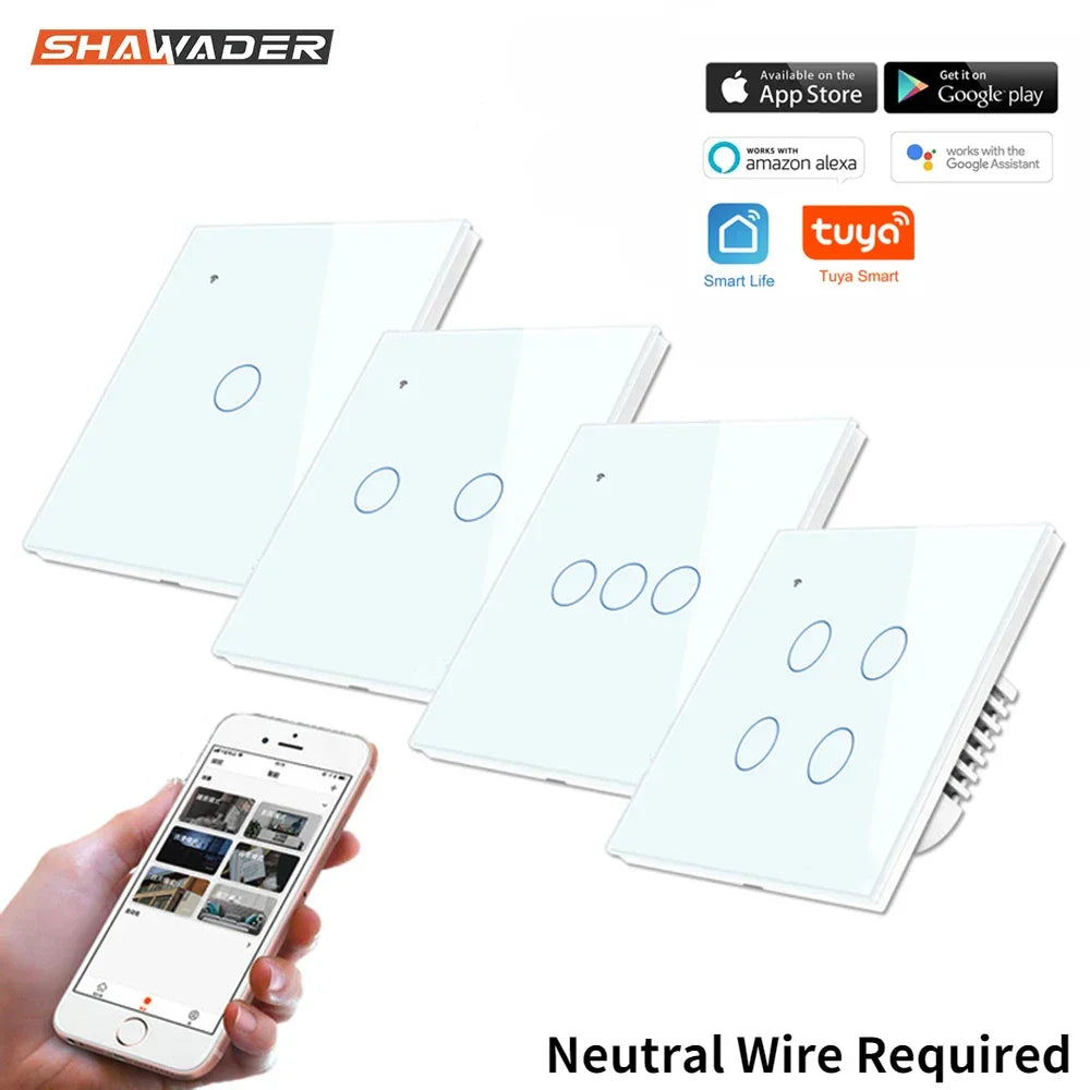 Wifi Light Switch Touch Panel Alexa | Glass Smart - Home & Garden > Lighting | Christmas Decor