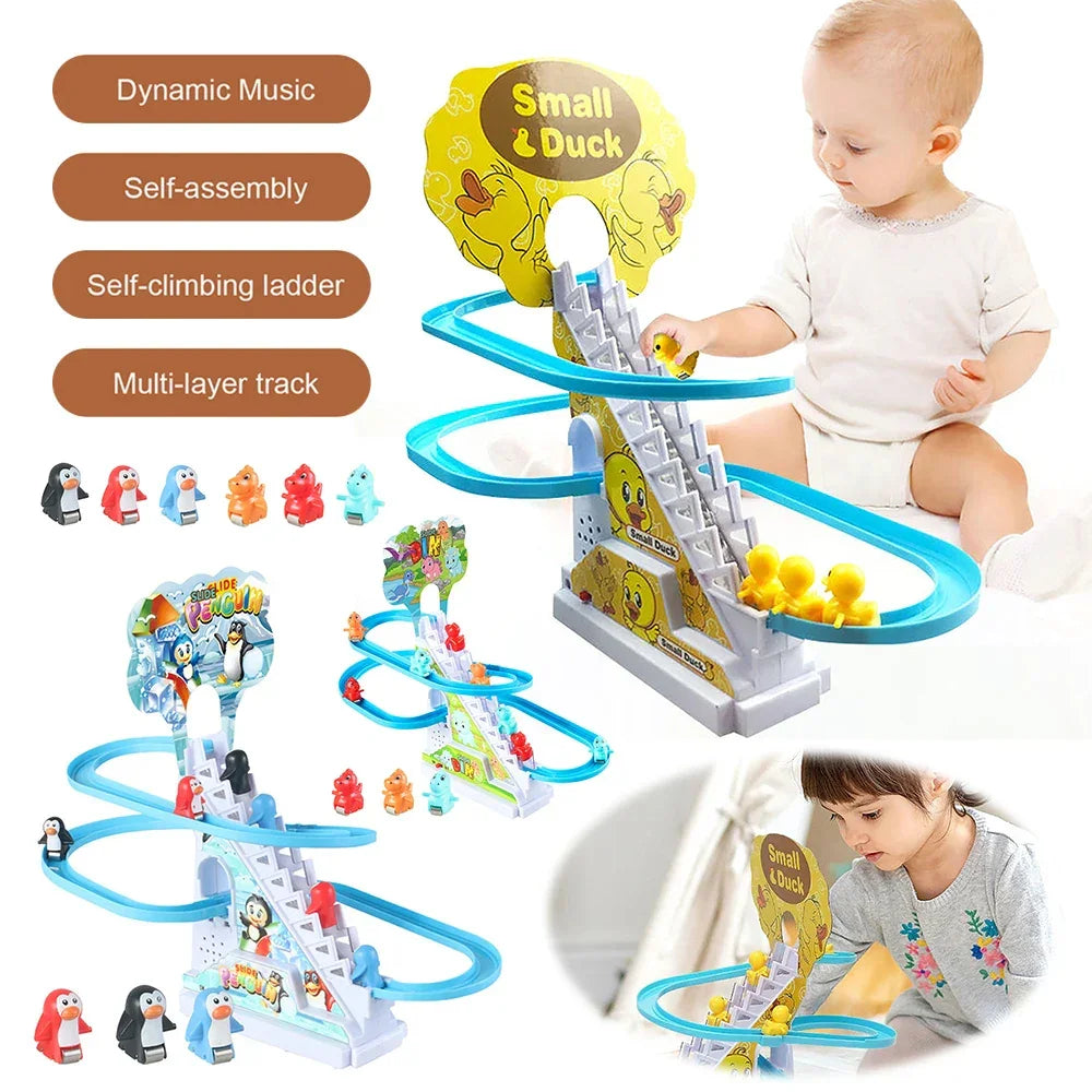 Baby Penguin Dinosaur Electronic Climbing Stairs Track - Home & Garden > Lighting | baby climbing
