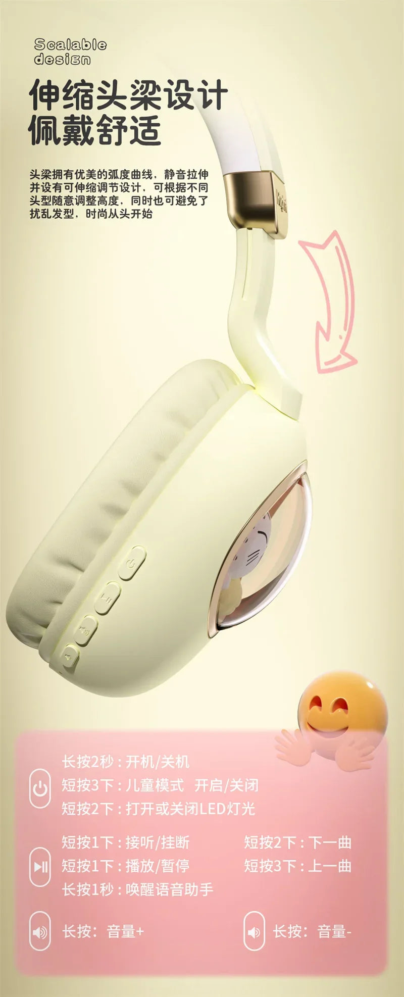 Gw002 Bluetooth Lighting Cat Ear Headphones Mic Cute - Home & Garden > Lighting | Bluetooth Smart (View 14)