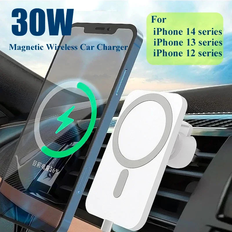 Charger Car Phone Holder | Wireless Magnetic Dock - Electronics > Electronics Accessories | Bluetooth Device