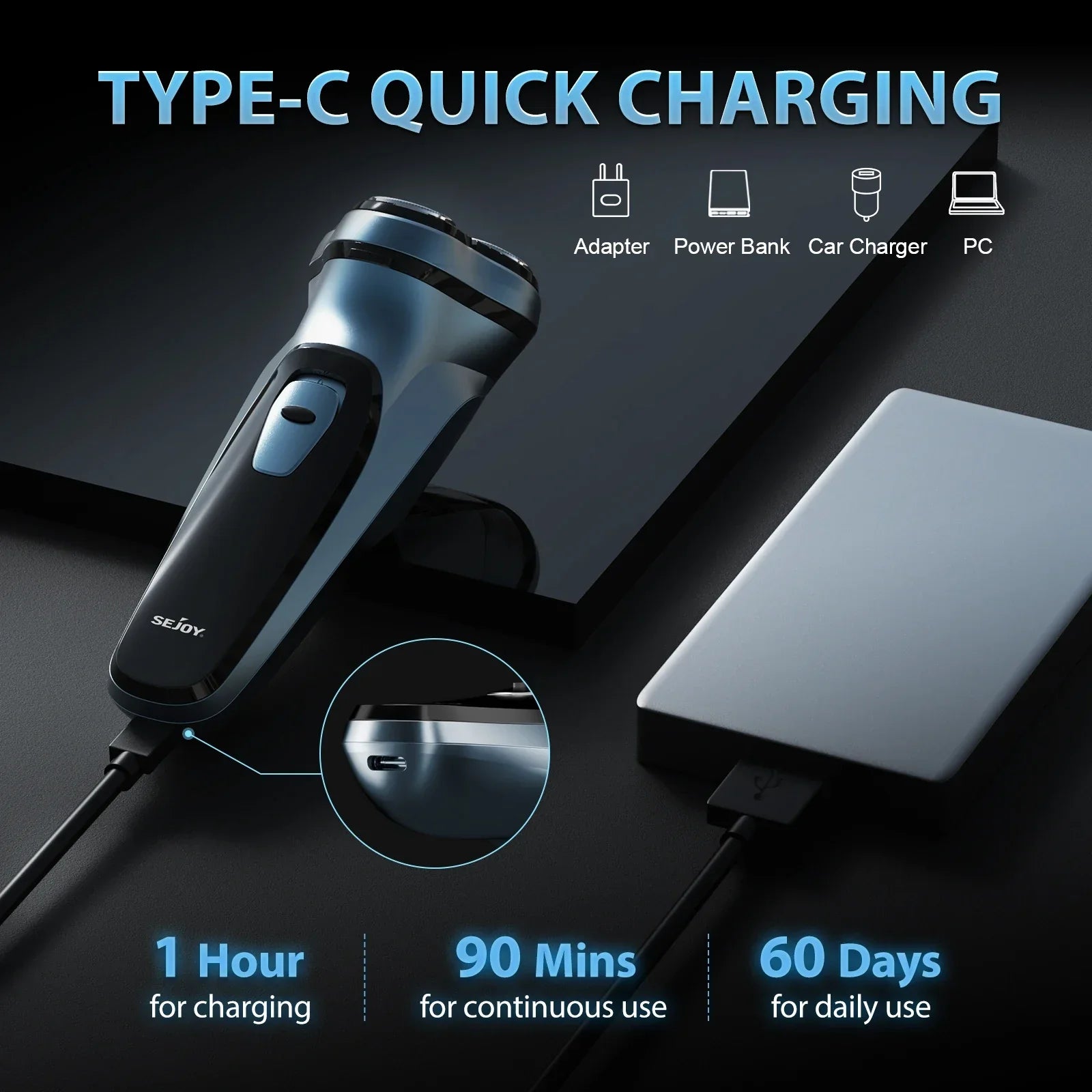 Sejoy Electric Rotary Shavers | 5w Kit Set Bundle - Uncategorized | Accessory Elegant (View 8)