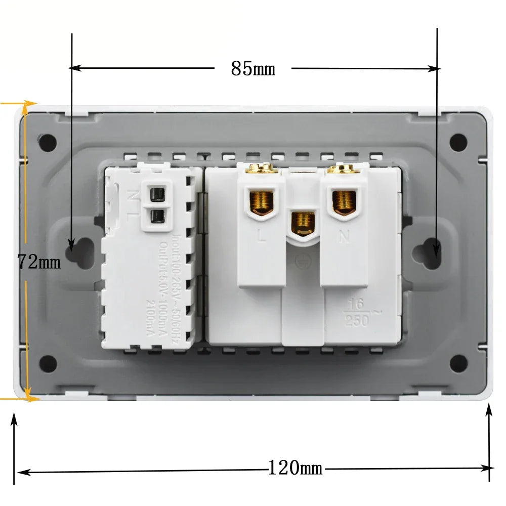Eu Germany Plug Socket Power Pressure Switch Wall - Uncategorized | Christmas Decorative (View 8)