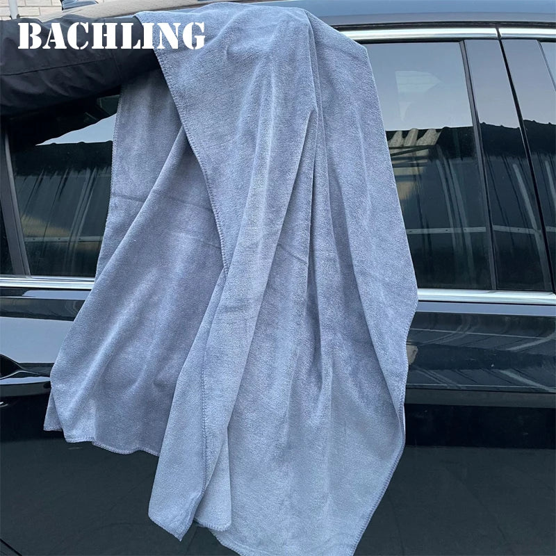 Grey car wash towel | microfiber | highly absorbent cleaning cloth | 60×160 cm