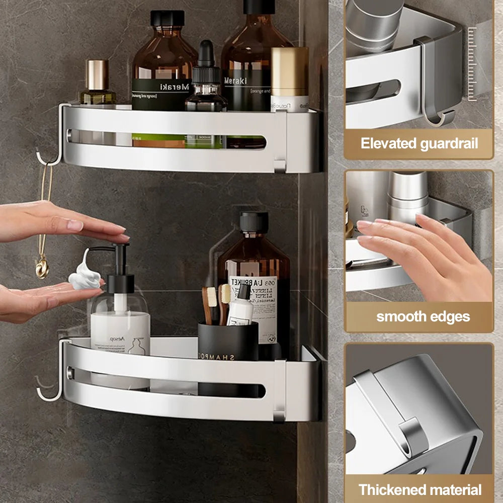 Bathroom Shelf No Drill Wall Mounted Shampoo Bottle Shower