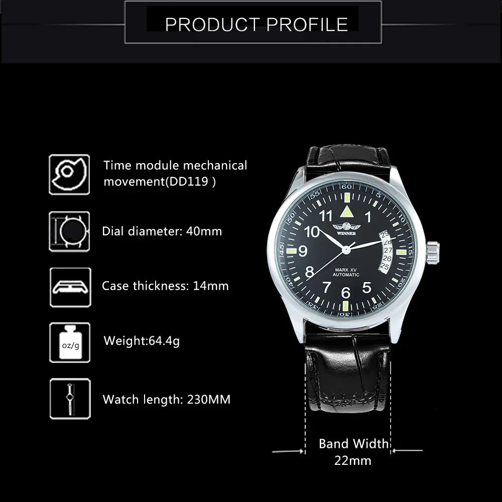 Winer Business Automatic Watch Men Calendar | Dock - Home & Garden > Decor | Automatic Business (View 8)