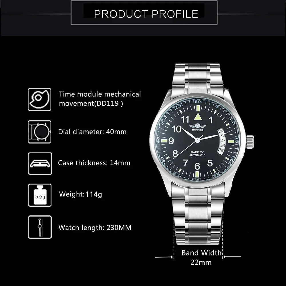 Winer Business Automatic Watch Men Calendar | Dock - Home & Garden > Decor | Automatic Business (View 14)