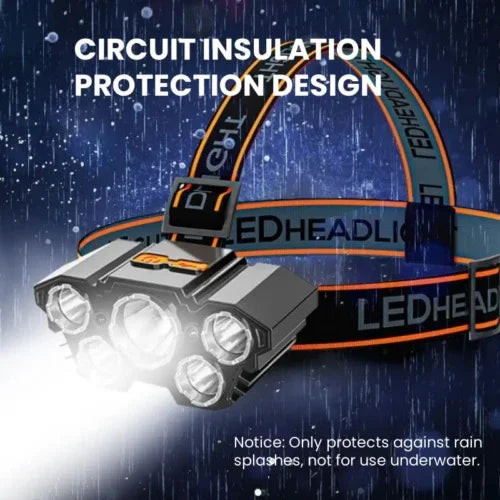 High Lumen Headlamp | 5cob Led Rechargeable Bundle - Home & Garden > Lighting | Accessory Elegant (View 4)