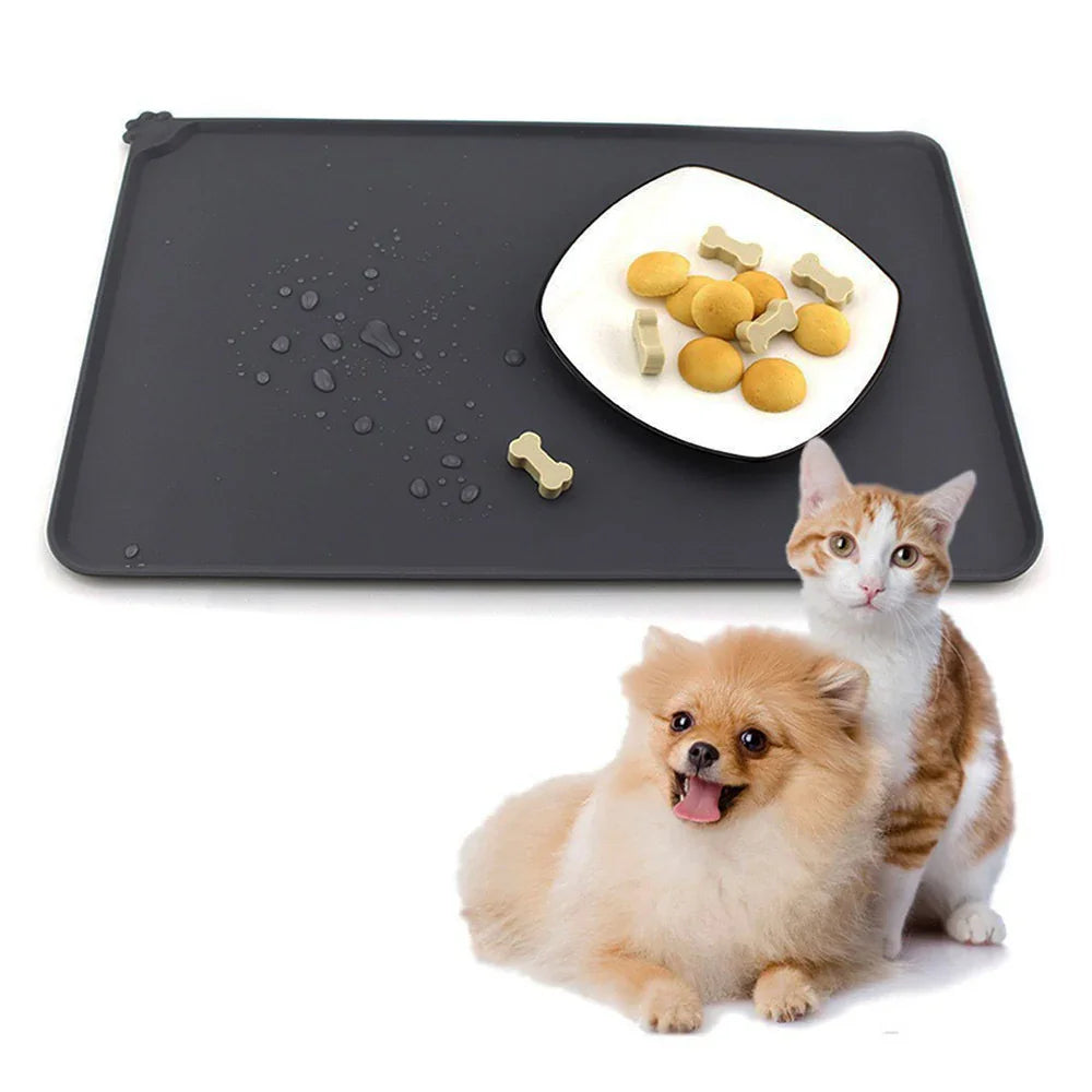 Pet Mat Dogs Cats Pure Color Food | Silicone Waterproof - Bird Cage Food & Water Dishes | Accessory Elegant