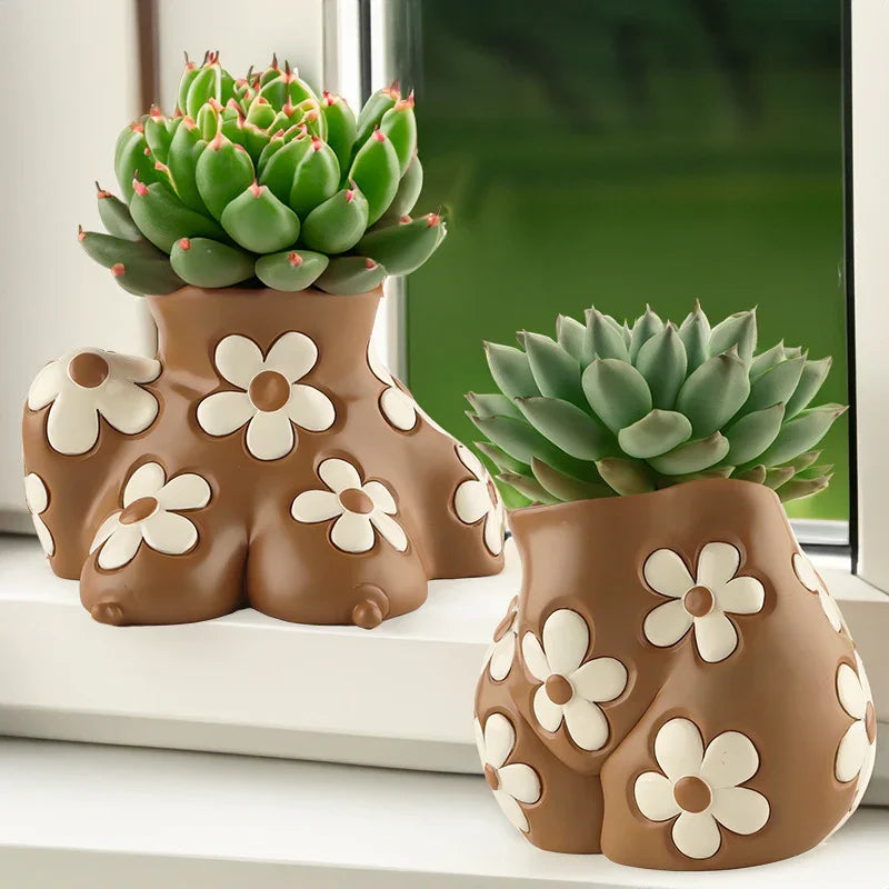 Creative Resin Body Art Flowerpot Home Decor | Adapter - Home Decor | Body Creative