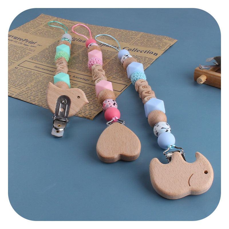 Baby Products Cartoon Animal Beech Pacifier Clip - Baby Pacifier Clips | animal baby (View 2)